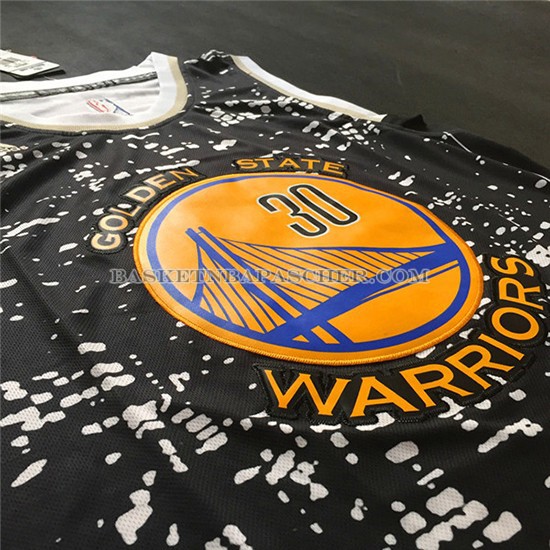 Maillot Lumieres de la ville Golden State Warriors Curry Noir